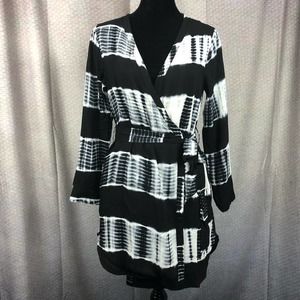 Revolve Line & Dot Tie-dye Cut Out Back Wrap S NWT